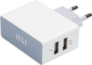 Мережевий зарядний пристрій Just Thunder Dual 2xUSB 2.1A білий