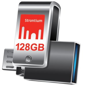 Флешка USB Strontium Nitro Plus OTG 128 ГБ (SR128GSLOTG1Z) срібляста