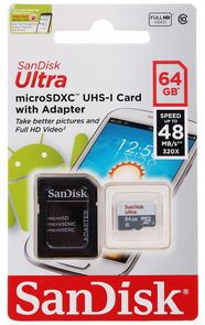 Карта пам'яті SanDisk Ultra Micro SDXC 64 ГБ (SDSQUNB-064G-GN3MA)