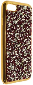Фото: Чохол Rock for iPhone 7/8/SE - Crystal TPU Case Gold Red № 2 | KTC