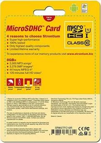 Фото: FLASH пам'ять STRONTIUM Micro SDHC 8GB SR8GTFC10R № 3 | KTC