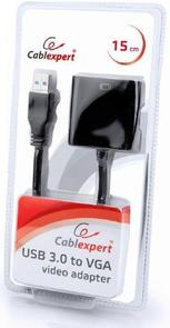 Перехідник USB3.0 (AM) to VGA Cablexpert Black