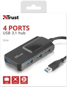 Фото: USB-хаб Trust Oila 4 Port USB 3.1 Hub (21318) № 2 | KTC