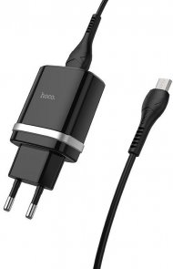 Зарядний пристрій Hoco C12Q with MicroUSB Cable Black (C12Q Black cable)