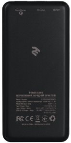 Батарея універсальна 2E PB1019AQC 10000mAh Black (2E-PB1019AQC-BLACK)