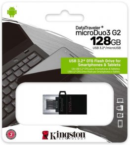 Флешка USB Kingston DT MicroDuo OTG 128GB DTDUO3G2/128GB