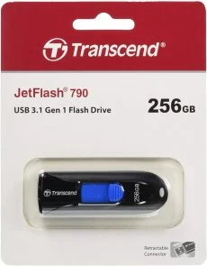 Фото: Флешка USB Transcend JetFlash 790 256GB Black/Blue (TS256GJF790K) № 3 | KTC
