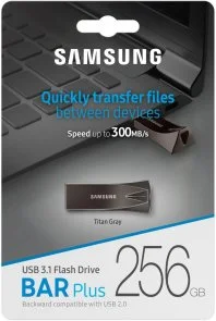 Фото: Флешка USB Samsung Bar Plus 256GB Black (MUF-256BE4/APC) № 5 | KTC