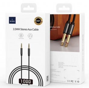 Кабель WIWU 3.5mm Stereo Aux Cable Aluminum Alloy 1m Black