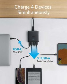 Зарядний пристрій Anker PowerPort Atom III Slim 4 (A2045G11)
