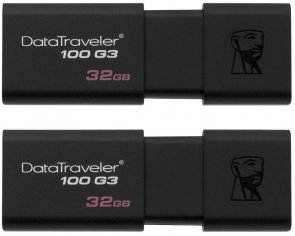 Флешка USB Kingston DT100 G3 2x32GB Black (DT100G3/32GB-2P)