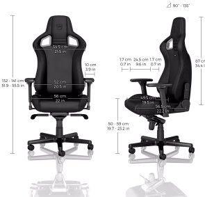 Крісло ігрове Noblechairs Epic Black Edition, PU шкіра, Al основа, Black