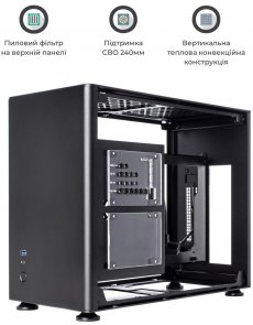 Корпус QUBE A4 Black with window (QBA4I_WBNU3)