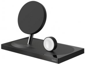 Док-станція Belkin 2in1 Wireless Pad/Stand/Apple Watch Black (F8J234VFBLK-APL)