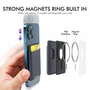 Фото: Чохол для пластикових карт AhaStyle iPhone Silicone with MagSafe Black (AHACARDBL) № 5 | KTC