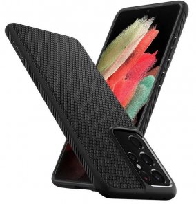 Чохол-накладка Spigen для Samsung Galaxy S21 Ultra - Liquid Air, Matte Black