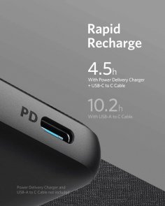 Батарея універсальна Anker PowerCore Slim 10000mAh PD Fabric Black (A1231H11)