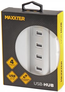 USB-хаб Maxxter HU2A-4P-01 Silver