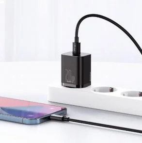Фото: Зарядний пристрій Baseus Super Si Quick Charger 1C 20W Black with Type-C/Lightning (TZCCSUP-B01) № 6 | KTC
