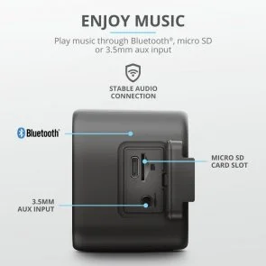 Фото: Портативна колонка Trust Zowy Max Stylish Bluetooth Black (23825_TRUST) № 5 | KTC