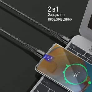 Фото: Кабель ColorWay PD Fast Charging 65W CM / CM 1m Gray (CW-CBPDCC040-GR) № 10 | KTC