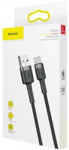 Кабель Baseus Cafule 2A AM / Type-C 2m Grey/Black (CATKLF-CG1)