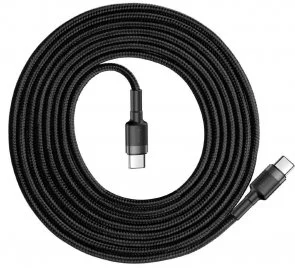 Фото: Кабель Baseus Cafule 20V 3A CM / CM 2m Grey/Black (CATKLF-HG1) № 2 | KTC