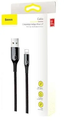 Фото: Кабель Baseus C-shaped Light Intelligent Power-off AM / Lightning 1m Black (CALCD-01) № 6 | KTC