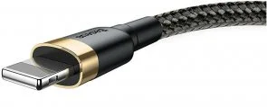 Фото: Кабель Baseus Cafule 2.4A AM / Lightning 1m Gold/Black (CALKLF-BV1) № 3 | KTC