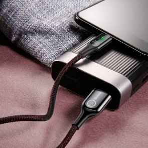 Кабель Baseus C-shaped Light Intelligent Power-off AM / Type-C 1m Black (CATCD-01)