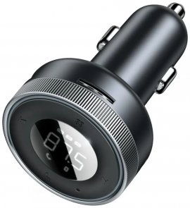 Автомобільний зарядний пристрій + FM-трансмітер Baseus Enjoy Bluetooth FM Launcher 3.4A Black (CCLH-01)