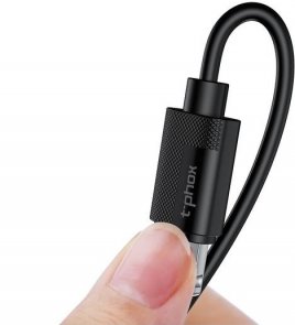 Зарядний пристрій T-PHOX Mini 1xUSB 12W 2.4A Black with Micro USB 1.2m Black (Mini(B)+Micro)
