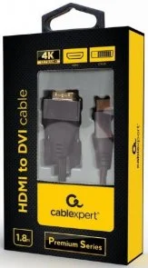 Фото: Кабель Cablexpert 4K HDMI / DVI 1.8m Black (CC-HDMI-DVI-4K-6) № 2 | KTC