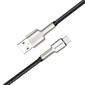 Фото: Кабель ColorWay Head Metal 2.4A AM / Micro USB 1m Black (CW-CBUM046-BK) № 3 | KTC