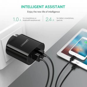 Зарядний пристрій UGREEN CD104 2xUSB 3.4A Black (UGR-20383)