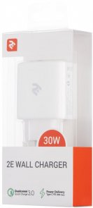  Зарядний пристрій 2E Wall Charger 30W White (2E-WC2USB30W-W)