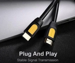 Фото: Кабель UGREEN HD101 HDMI / HDMI 1m Yellow/Black (UGR-10115) № 2 | KTC