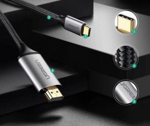 Кабель UGREEN MM142 Type-C / HDMI 1.5m Black/Gray (UGR-50570)