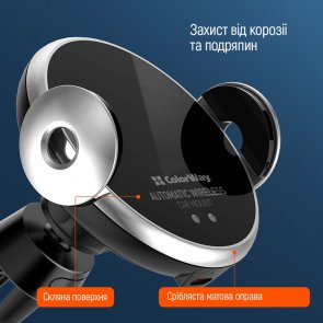 Кріплення для мобільного телефону ColorWay AutoSense Wireless Charger 2 15W Black (CW-CHAW036Q-BK)