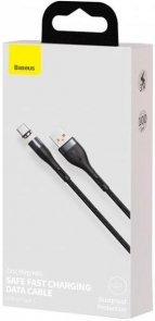Кабель Baseus Zinc Magnetic Safe Fast Charging 3A AM / Type-C 1m Gray/Black (CATXC-MG1)