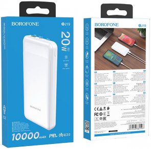 Батарея універсальна BOROFONE BJ19 Incredible PD20W QC3.0 10000mAh White (BJ19W)