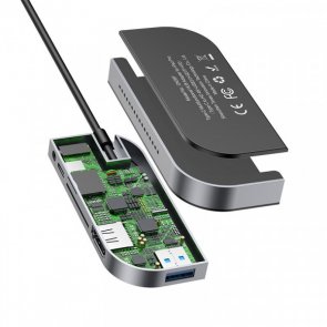 USB-хаб Baseus MBend Angle No.7 Multifunctional Dark Gray (CAHUB-WJ0G)