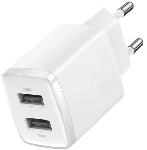 Фото: Зарядний пристрій Baseus Compact Charger 2U 10.5W White (CCXJ010202) № 2 | KTC