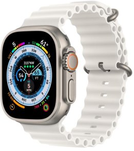 Apple Watch Series Ultra 49mm Titanium Case with White Ocean Band