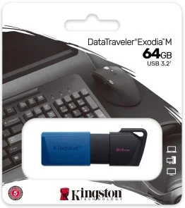 Фото: Флешка USB Kingston DataTraveler Exodia M 64GB Black/Blue (DTXM/64GB) № 3 | KTC