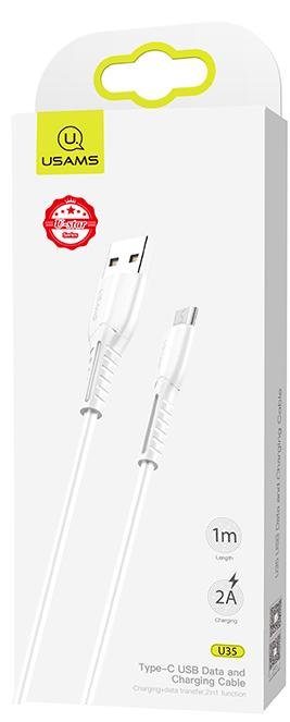 Кабель Usams US-SJ365 U35 AM/MicroB 1m White (SJ365USB02)