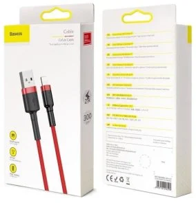 Фото: Кабель Baseus Cafule 2A AM / Lightning 3m Red (CALKLF-R09) № 10 | KTC