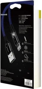 Фото: Кабель Baseus C-Shaped Light Intelligent Power-off 2.4A AM / Lightning 1m Blue (CALCD-03) № 7 | KTC