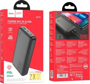 Фото: Батарея універсальна Hoco J87A Tacker 20000mAh 20W Black (6931474761033) № 3 | KTC