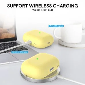 Фото: Чохол for AirPods Pro 2 - Silicon Case Two Parts Yellow № 6 | KTC